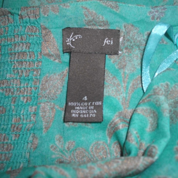 FEI top sz 4 lined Empire Waist Tank Halter Floral - Picture 5 of 5